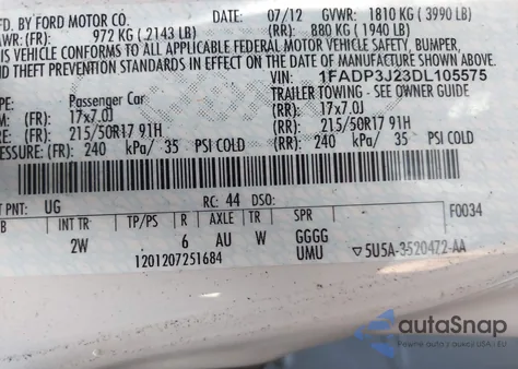 2013 Ford Focus Titanium из США, поврежденный, VIN 1FADP3J23DL105575